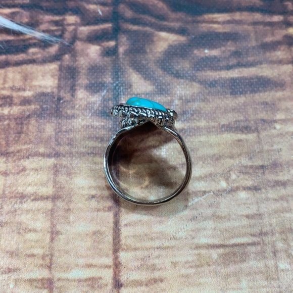 RELISTED Turquoise Stone Adjustable Wrap Ring - Picture 3 of 5